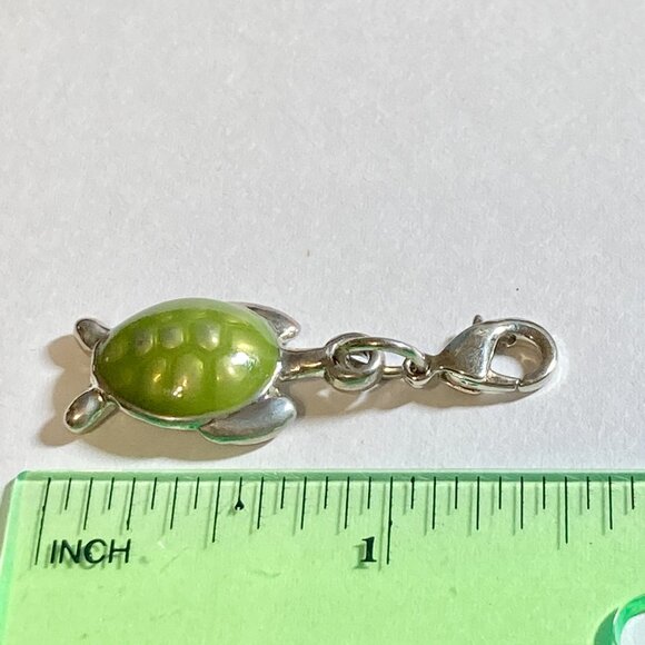Vtg Sea Turtle Clip On Charm Zipper Pull Purse Bag Green Nautical Island Beach - Picture 7 of 7